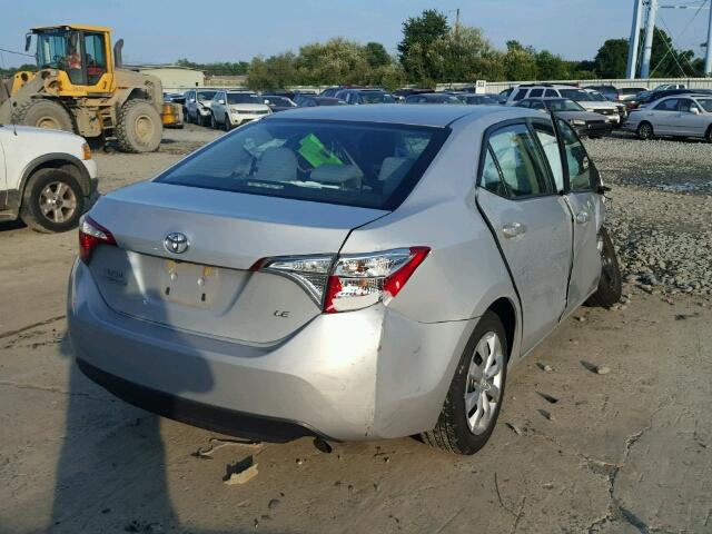 2T1BURHE7FC271704 - 2015 TOYOTA COROLLA SILVER photo 4