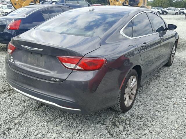 1C3CCCAB7FN607714 - 2015 CHRYSLER 200 LIMITE GRAY photo 4