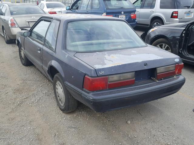 1FABP40A0KF168764 - 1989 FORD MUSTANG LX BLUE photo 3