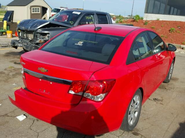 1G1PA5SH3F7129466 - 2015 CHEVROLET CRUZE RED photo 4