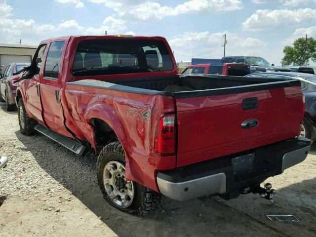 1FT7W2BT1EEA52781 - 2014 FORD F250 RED photo 3