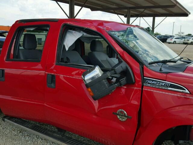 1FT7W2BT1EEA52781 - 2014 FORD F250 RED photo 9