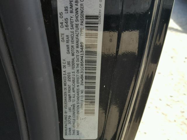 3VWBK31C85M413489 - 2005 VOLKSWAGEN NEW BEETLE შავი ფოტო 10