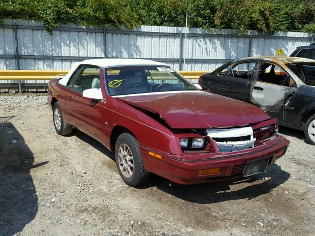 1C3XJ4530MG162783 - 1991 CHRYSLER LEBARON MAROON photo 1