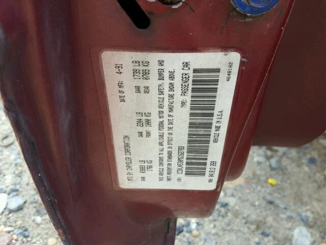 1C3XJ4530MG162783 - 1991 CHRYSLER LEBARON 栗色 照片 10