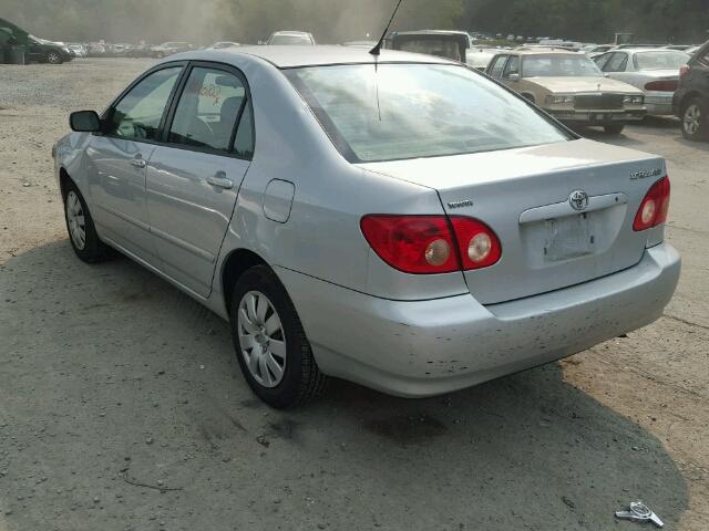 2T1BR32E05C463195 - 2005 TOYOTA COROLLA CE SILVER photo 3