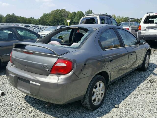 1B3ES56C05D281720 - 2005 DODGE NEON SXT GRAY photo 4