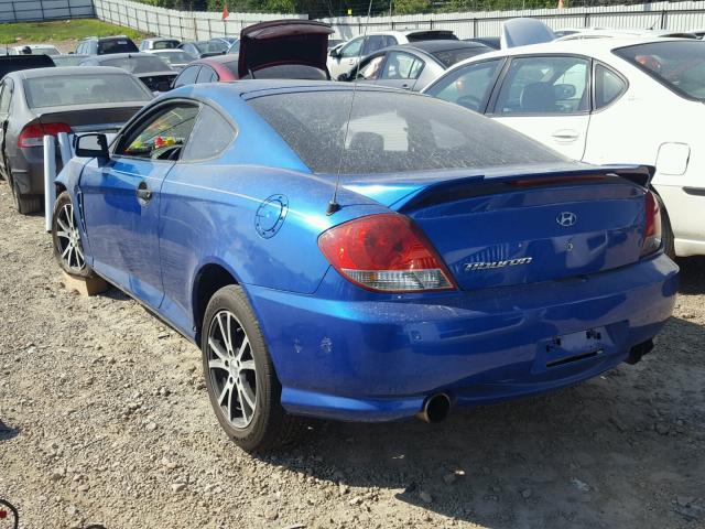 KMHHM65D85U177641 - 2005 HYUNDAI TIBURON BLUE photo 3