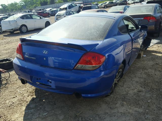 KMHHM65D85U177641 - 2005 HYUNDAI TIBURON BLUE photo 4