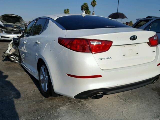 KNAGM4A70F5662787 - 2015 KIA OPTIMA LX WHITE photo 3