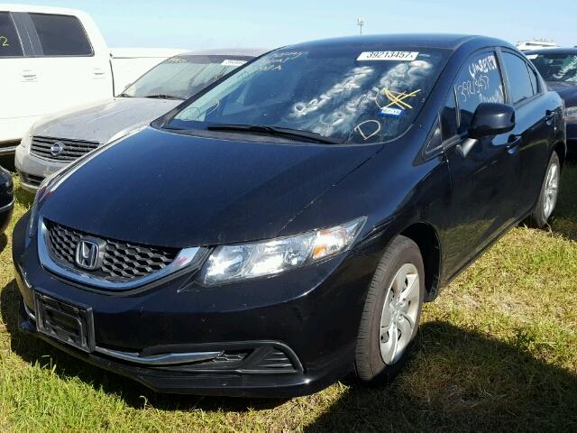 2HGFB2F5XDH600580 - 2013 HONDA CIVIC LX BLACK photo 2