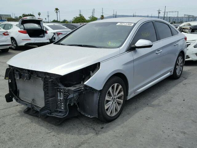 5NPE34AF8FH065018 - 2015 HYUNDAI SONATA SPO SILVER photo 2