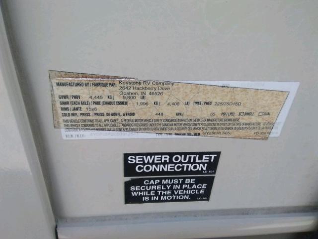 4YDF28F265G912543 - 2005 KEYSTONE OUTBACK თეთრი ფოტო 10