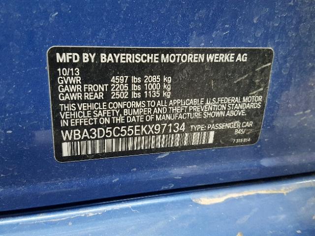 WBA3D5C55EKX97134 - 2014 BMW 328 D BLUE photo 10