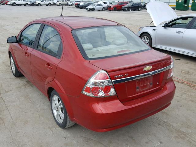 KL1TD5DE9AB096728 - 2010 CHEVROLET AVEO LS RED photo 3
