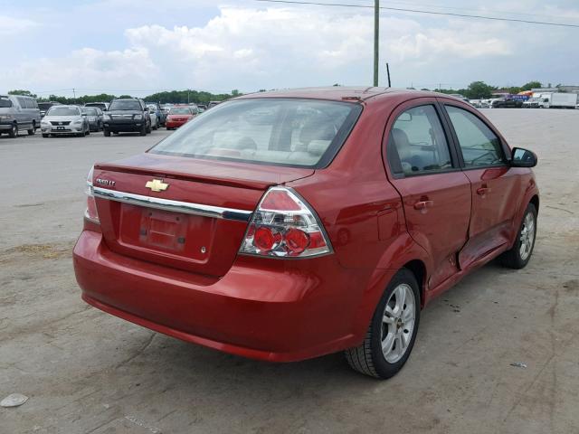 KL1TD5DE9AB096728 - 2010 CHEVROLET AVEO LS RED photo 4
