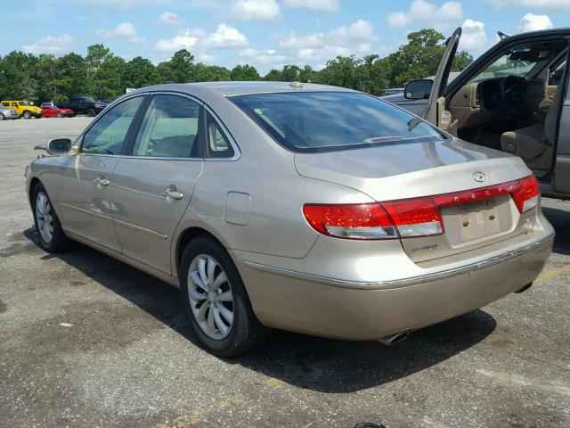 KMHFC46F97A211914 - 2007 HYUNDAI AZERA SE BEIGE photo 3