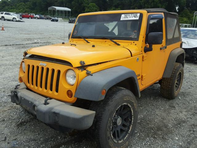 1C4AJWAG1DL547234 - 2013 JEEP WRANGLER S YELLOW photo 2
