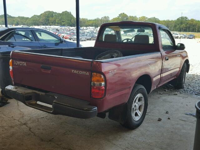 5TENL42N21Z761255 - 2001 TOYOTA TACOMA RED photo 4