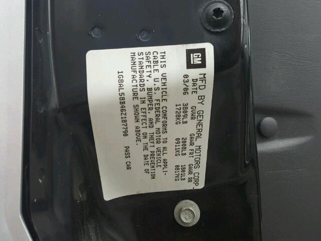 1G8AL58B46Z187790 - 2006 SATURN ION LEVEL ვერცხლისფერი ფოტო 10