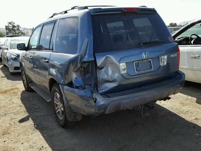 2HKYF18475H517059 - 2005 HONDA PILOT EX BLUE photo 3