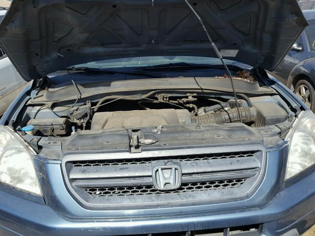 2HKYF18475H517059 - 2005 HONDA PILOT EX BLUE photo 7