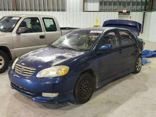 1NXBR32E63Z141012 - 2003 TOYOTA COROLLA CE BLUE photo 2