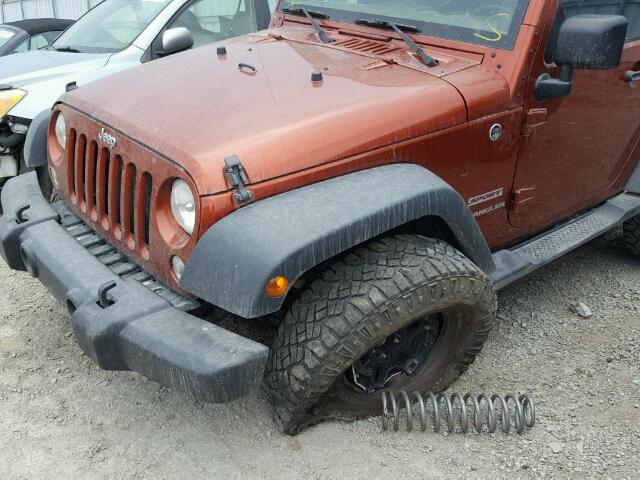 1C4AJWAG5EL190576 - 2014 JEEP WRANGLER S ნარინჯისფერი ფოტო 9