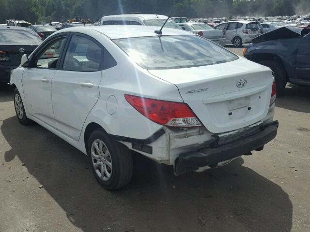 KMHCT4AE2DU486259 - 2013 HYUNDAI ACCENT GLS WHITE photo 3