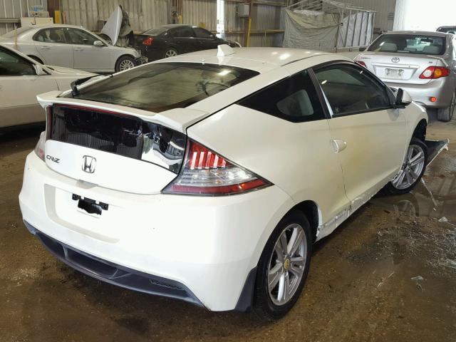 JHMZF1D62BS002123 - 2011 HONDA CR-Z EX WHITE photo 4