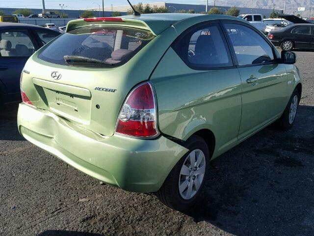 KMHCM3AC7AU161494 - 2010 HYUNDAI ACCENT BLU GREEN photo 4