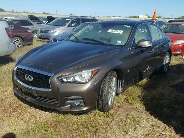 JN1BV7AP9EM679400 - 2014 INFINITI Q50 BROWN photo 2