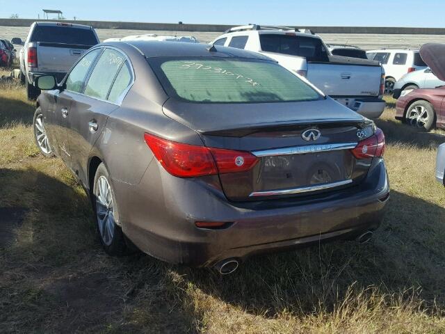 JN1BV7AP9EM679400 - 2014 INFINITI Q50 BROWN photo 3