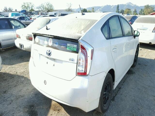 JTDKN3DU3C1584966 - 2012 TOYOTA PRIUS WHITE photo 4