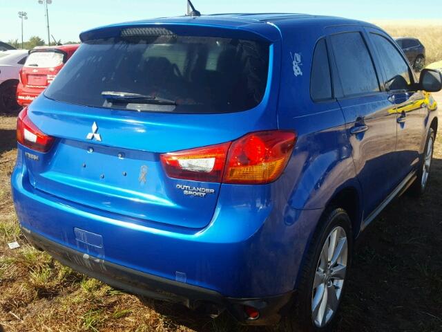 4A4AP3AU1FE009099 - 2015 MITSUBISHI OUTLANDER BLUE photo 4