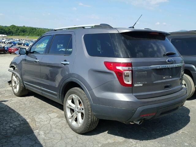 1FM5K8F82DGC83568 - 2013 FORD EXPLORER L GRAY photo 3