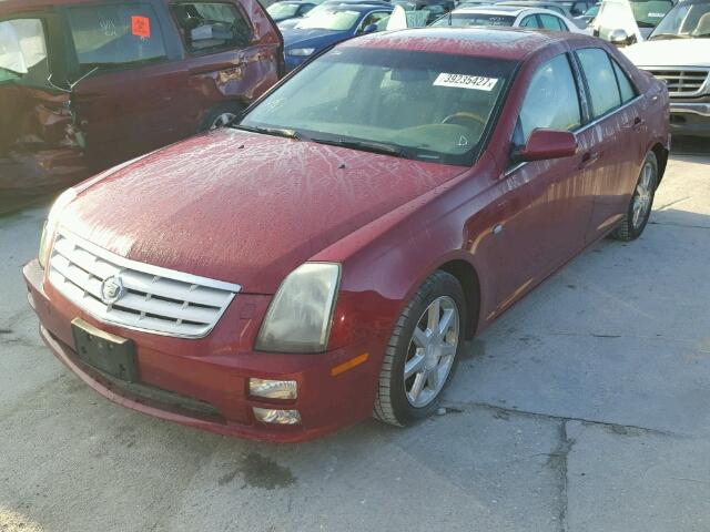 1G6DC67A050187180 - 2005 CADILLAC STS RED photo 2
