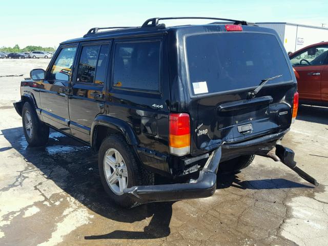 1J4FF58S11L621236 - 2001 JEEP CHEROKEE C BLACK photo 3