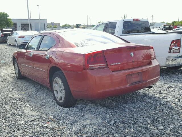 2B3KA43R57H723423 - 2007 DODGE CHARGER SE RED photo 3