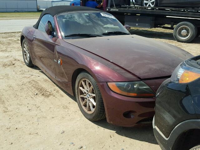 4USBT33443LR65036 - 2003 BMW Z4 2.5I MAROON photo 1