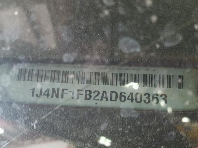 1J4NF1FB2AD640363 - 2010 JEEP COMPASS SP BLACK photo 10