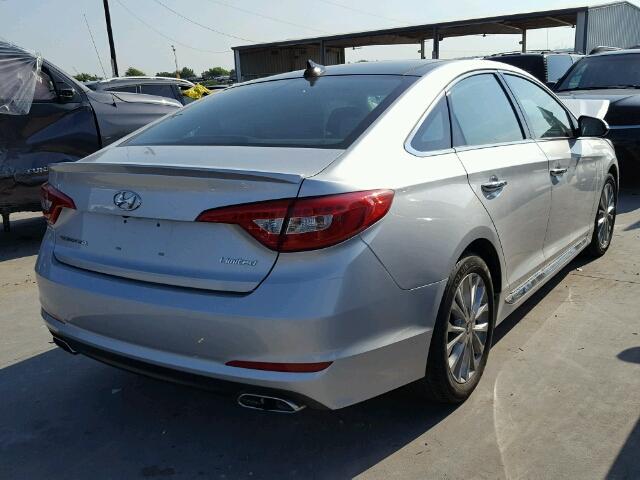 5NPE34AF2FH011794 - 2015 HYUNDAI SONATA SPO SILVER photo 4