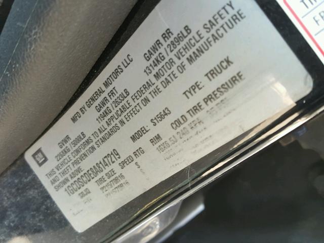 1GCDSCDE8A8147219 - 2010 CHEVROLET COLORADO L BLACK photo 10