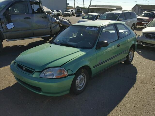 2HGEJ6340TH100542 - 1996 HONDA CIVIC DX GREEN photo 2