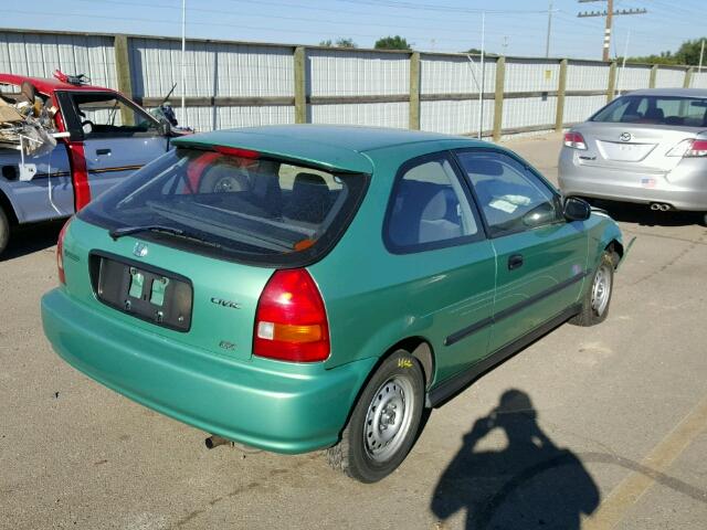 2HGEJ6340TH100542 - 1996 HONDA CIVIC DX GREEN photo 4