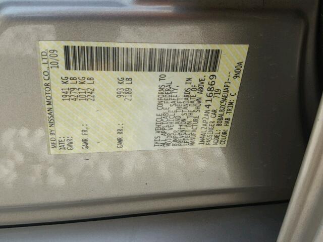 1N4AL2AP2AN416869 - 2010 NISSAN ALTIMA 2.5 GOLD photo 10