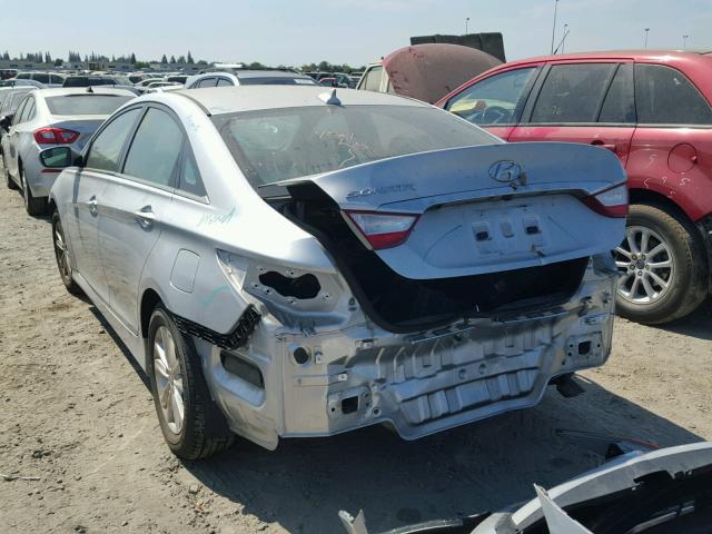 5NPEB4AC0EH888498 - 2014 HYUNDAI SONATA GLS SILVER photo 3