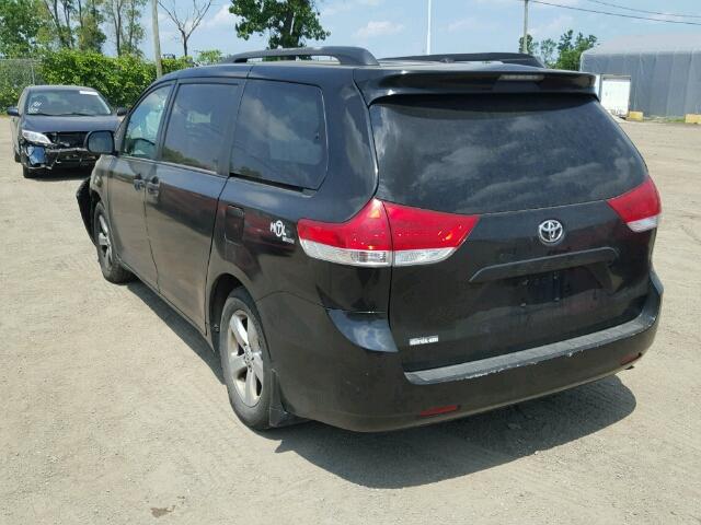 5TDZK3DC8BS028670 - 2011 TOYOTA SIENNA BAS BLACK photo 3