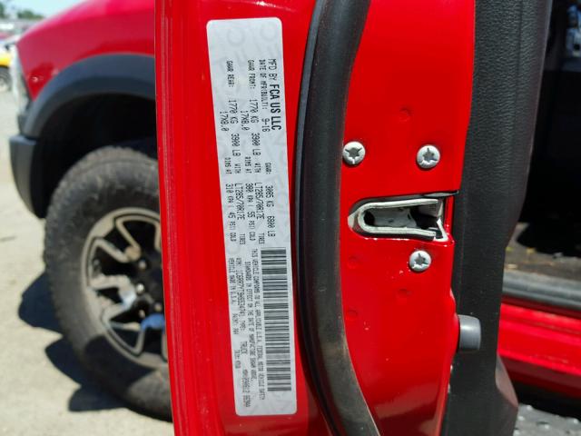 1C6RR7YT9HS534741 - 2017 RAM 1500 REBEL RED photo 10