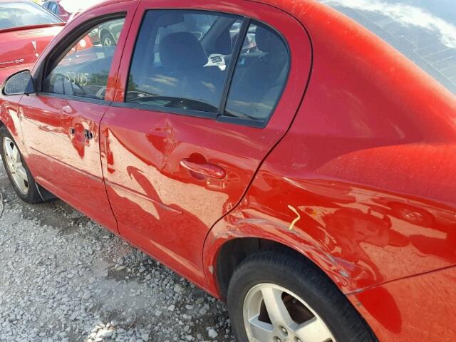 1G1AL55F077307457 - 2007 CHEVROLET COBALT RED photo 9